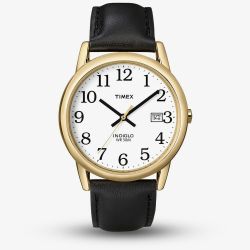 Timex Mens Easyreader Gold Plated Case Watch T2H291