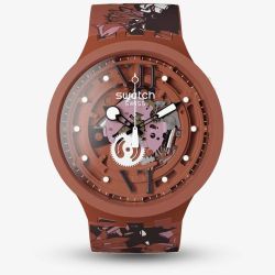 Swatch Camoflower Cotton Red Watch SB05C100