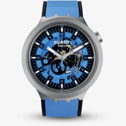 Swatch Mens Azure Blue Daze Watch SB07S106