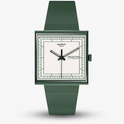 Swatch What If Square Green Watch SO34G700