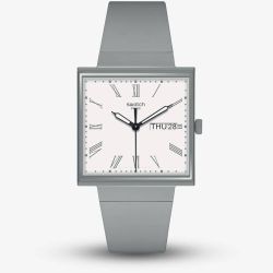 Swatch What If Square Grey Watch SO34M700
