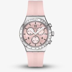Swatch Poppingly Pink Chronograph Watch YVS532