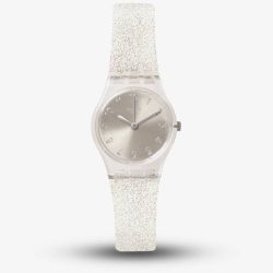Swatch Unisex Silver Glistar Too Strap Watch LK343E