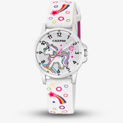 Calypso Unisex Unicon White Rubber Watch K5776/4