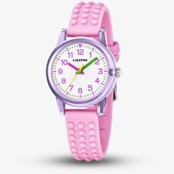 Calypso Girls Pink Rubber Strap Watch K5876/1