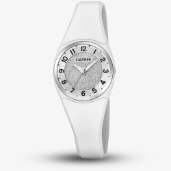 Calypso Ladies Silver Rubber Watch K5752/1