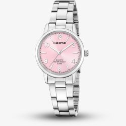 Calypso Ladies Pink Stainless Steel Watch K5859/5