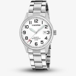 Calypso Mens White Stainless Steel Watch K5860/1
