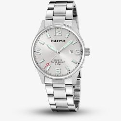 Calypso Mens Silver Stainless Steel Watch K5860/2