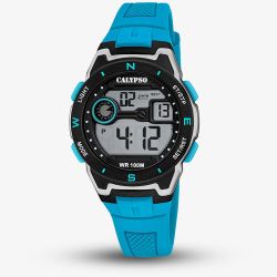 Calypso Mens Digital Crush Blue Strap Watch K5853/1