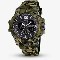 Calypso Mens X Trem Green Camouflage Dual Display Watch K5855/3