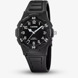 Calypso Mens Easy Time Black Plastic Strap Watch K5878/4