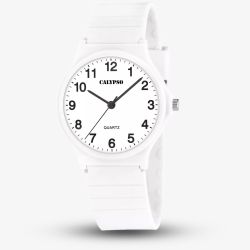 Calypso Ladies Easy Time White Plastic Strap Watch K5880/1