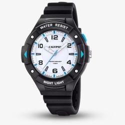 Calypso Mens Street Style Black Plastic Strap Watch K5883/1