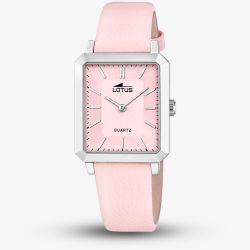 Lotus Ladies Pink Square Leather Strap Watch L18987/2