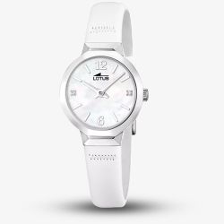 Lotus Ladies Old Money White Leather Strap Watch L19027/1