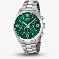 Lotus Mens Stainless Steel Green Dial Chronograph Watch L18152/F