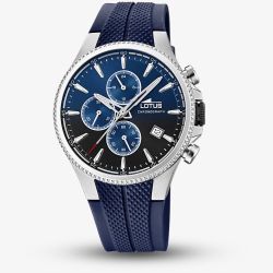 Lotus Mens Blue Rubber Strap Blue Chronograph Watch L18621/B