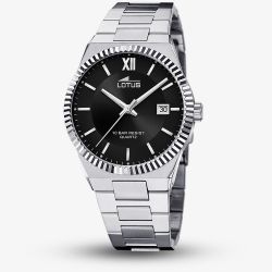 Lotus Mens Stainless Steel Black Dial Watch L18835/3