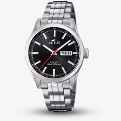 Lotus Mens Classic Stainless Steel Black Dial Watch L18670/4