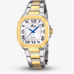 Lotus Mens Classic Two-Tone White Octagonal Dial Watch L19048/1