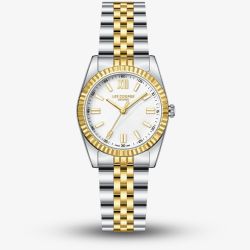 Lee Cooper Ladies White Mother of Pearl Dial Two Tone Bracelet Watch LC08303.220