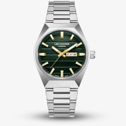 Lee Cooper Mens Green Dial Day/Date Bracelet Watch LC08363.370