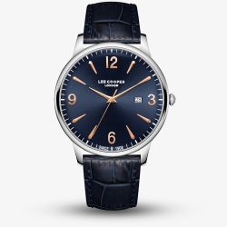 Lee Cooper Mens Blue Dial Leather Strap Watch LC08379.399