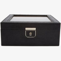 WOLF Palermo Black Anthracite 6 Piece Watch Box 213802