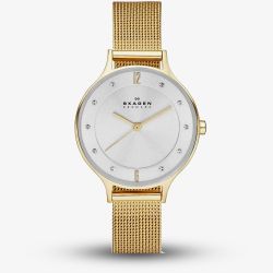 Skagen Ladies Anita Gold Plated Bracelet Watch SKW2150