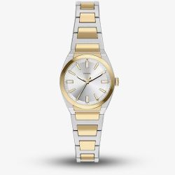 Fossil Ladies Everett Silver Dial Two Tone Bracelet Watch ES5494