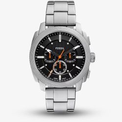 Fossil Mens Machine Black Dial Chronograph Watch FS6095