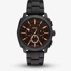 Fossil Mens Machine Black Chronograph Watch FS6097