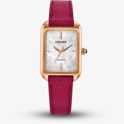 Citizen Ladies Classic Eco -Drive Pink Leather Strap Watch EM1193-08D