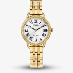 Citizen Ladies Classic Eco-Drive Gold Tone Watch EM1052-51A