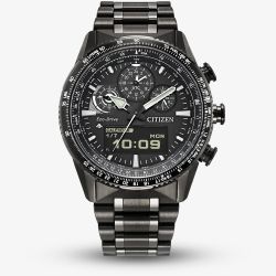 Citizen Mens Promaster Skyhawk Black Dial Grey Stainless Steel Watch JV2005-58E