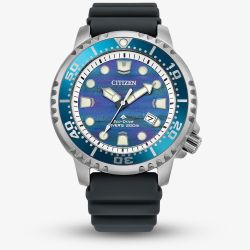 Citizen Mens Limited Edition Promaster Diver Blue Dial Black Rubber Strap Watch BN0167-09W