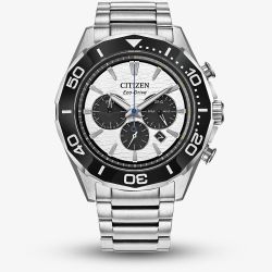 Citizen Mens Sport Chronograph Eco-Drive Silver Bracelet Watch CA4730-59A
