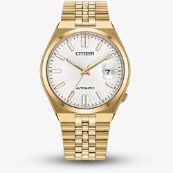 Citizen Mens Tsuyosa 60 White Dial Golden Bracelet Watch NK0022-50A