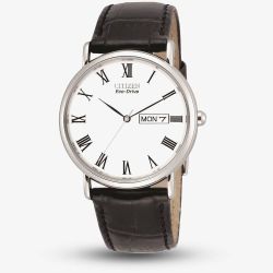 Citizen Mens Stiletto Black Leather Strap Watch BM8240-11A