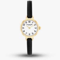 Coach Ladies Iris Black Leather Strap Watch 14504654