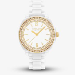 Coach Ladies Kitt White Ceramic Bracelet Watch 14504562