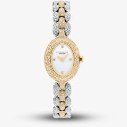 Coach Ladies Sammy Mother of Pearl Dial Crystal Oval Two Tone Bracelet Watch 14504741