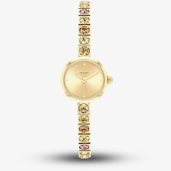 Coach Ladies Iris Gold Dial Golden Tennis BraceletWatch 14504723