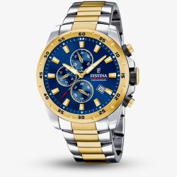 Festina Mens Two-Tone Blue Dial Chronograph Watch F20562/2