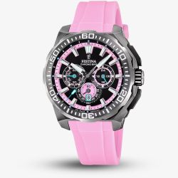 Festina Mens Chrono Bike Pink Rubber Strap Chronograph Watch F20725/2
