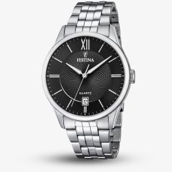 Festina Mens Classic Black Dial Bracelet Strap Watch F20425/3