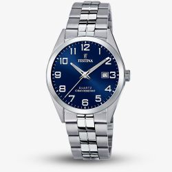 Festina Mens Classics Blue Dial Date Bracelet Watch F20437/3