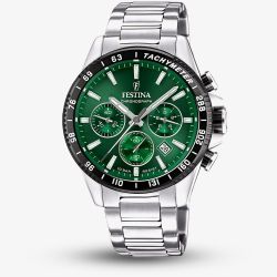 Festina Mens Timeless Chronograph Green Dial Watch F20560/4