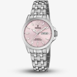Festina Ladies Classics Pink Dial Day Date Watch F20455/2